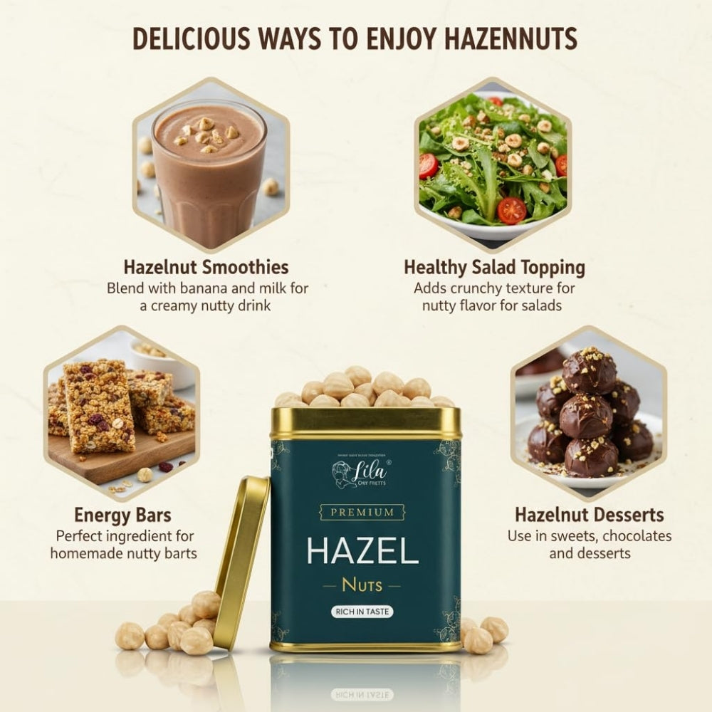 LILA DRY FRUITS Hazelnuts 275g | Whole Natural Crunchy Premium Nuts