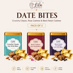 Lila Dry Fruits Date Bites Crunchy Classic, Rose Cashew & Black Raisin Cashew (Pack of 3)