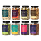 4 Seeds & 4 Dry Fruits Combo Pack (100g Each) | Cashew, Almond, Raisins, Walnut, Pumpkin, Sunflower, Chia & Flax Seeds