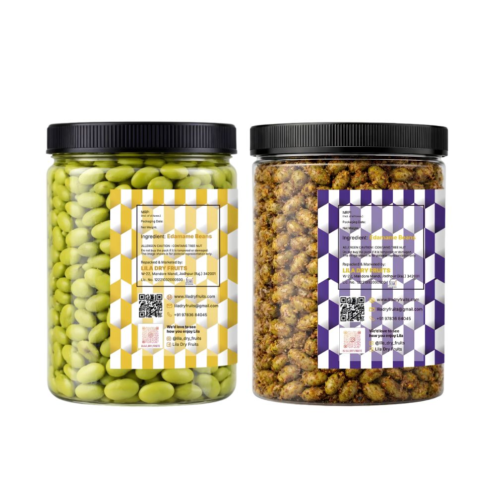 Lila Dry Fruits Premium Edamame 2 Flavours Combo – Classic & Magic Masala (Pack of 2, 100g Each)