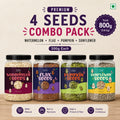 Premium 4 Seeds Combo Pack (800g) – 200g Each Watermelon, Flax, Pumpkin & Sunflower Seeds | Healthy Mixed Seeds for Daily Nutrition