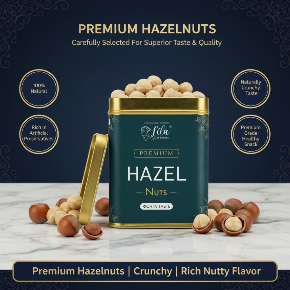 LILA DRY FRUITS Hazelnuts 275g | Whole Natural Crunchy Premium Nuts