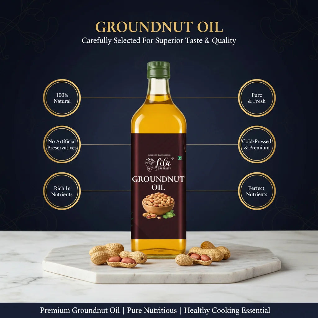 Cold Pressed Groundnut Oil 500 ML for Cooking & Frying Use