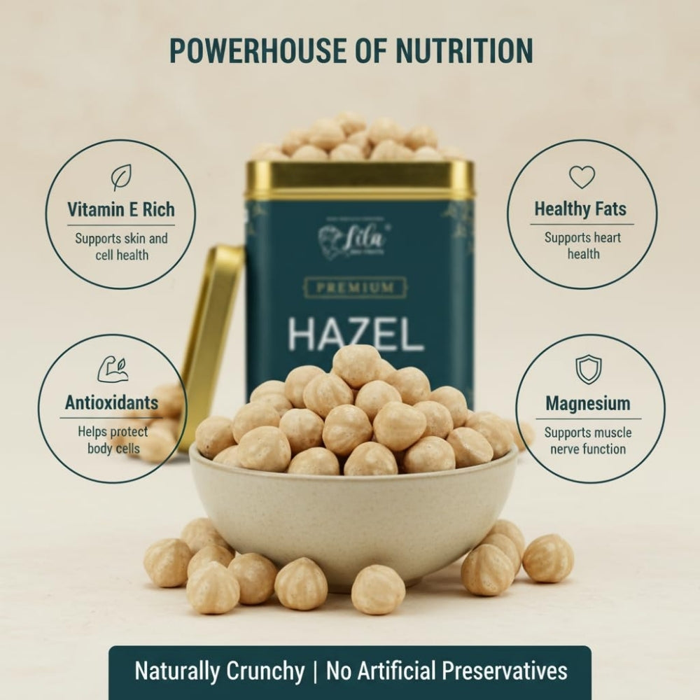 LILA DRY FRUITS Hazelnuts 275g | Whole Natural Crunchy Premium Nuts