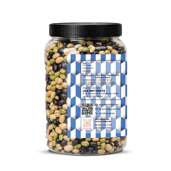 LILA DRY FRUITS Protein Beans Mix | Black Beans, Soya & Edamame