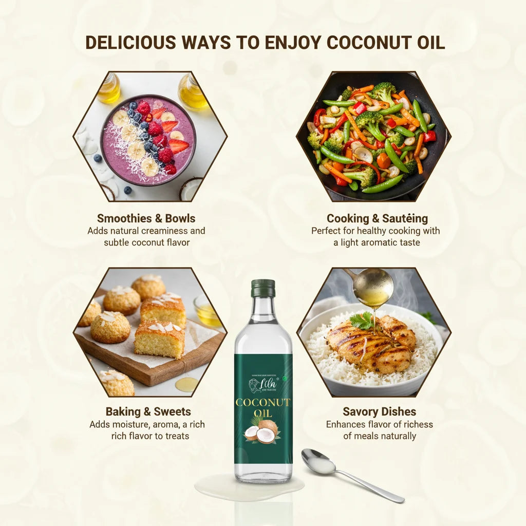 Cold Pressed Coconut Oil 500 ML for Cooking & Daily Use