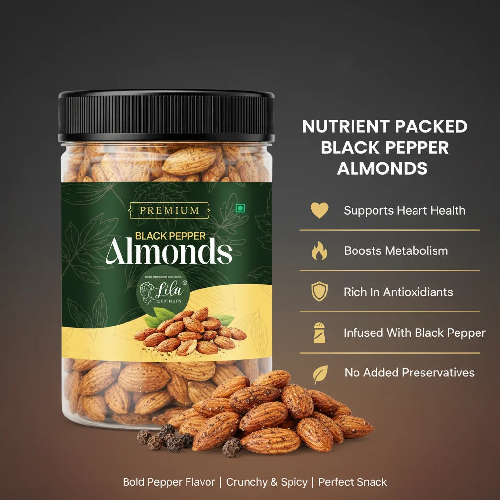 Black Pepper Flavoured Almonds 250g Crunchy Roasted Snack