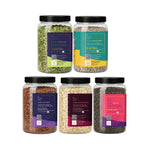 Premium 5 Seeds Combo Pack – Chia, Flax, Pumpkin, Sunflower & Watermelon Seeds (200g Each) | Total 1kg