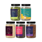 Premium 5 Seeds Combo Pack – Chia, Flax, Pumpkin, Sunflower & Watermelon Seeds (200g Each) | Total 1kg