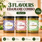 Lila Dry Fruits Premium Edamame 3 Flavours Combo – Magic Masala, Indian Tadka & Roasted & Salted (Pack of 3, 100g Each)