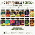 7 Dry Fruits & 7 Seeds Combo | Cashew, Almonds, Raisins, Pista, Anjeer, Black Raisins, Apricots, Pumpkin, Sunflower, Chia, Flax, Watermelon, Basil & Halim Seeds