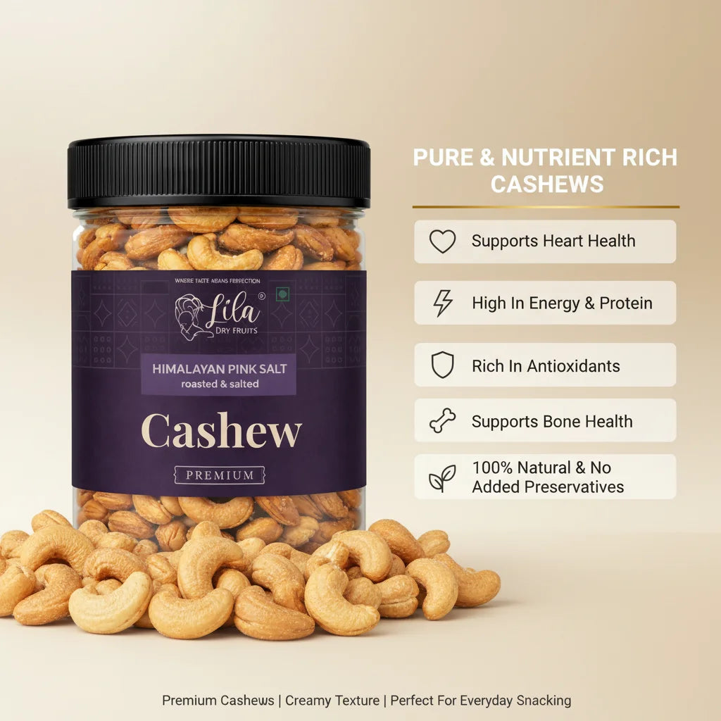 Roasted Cashews Pink Salt Crunchy Premium Snack 250g