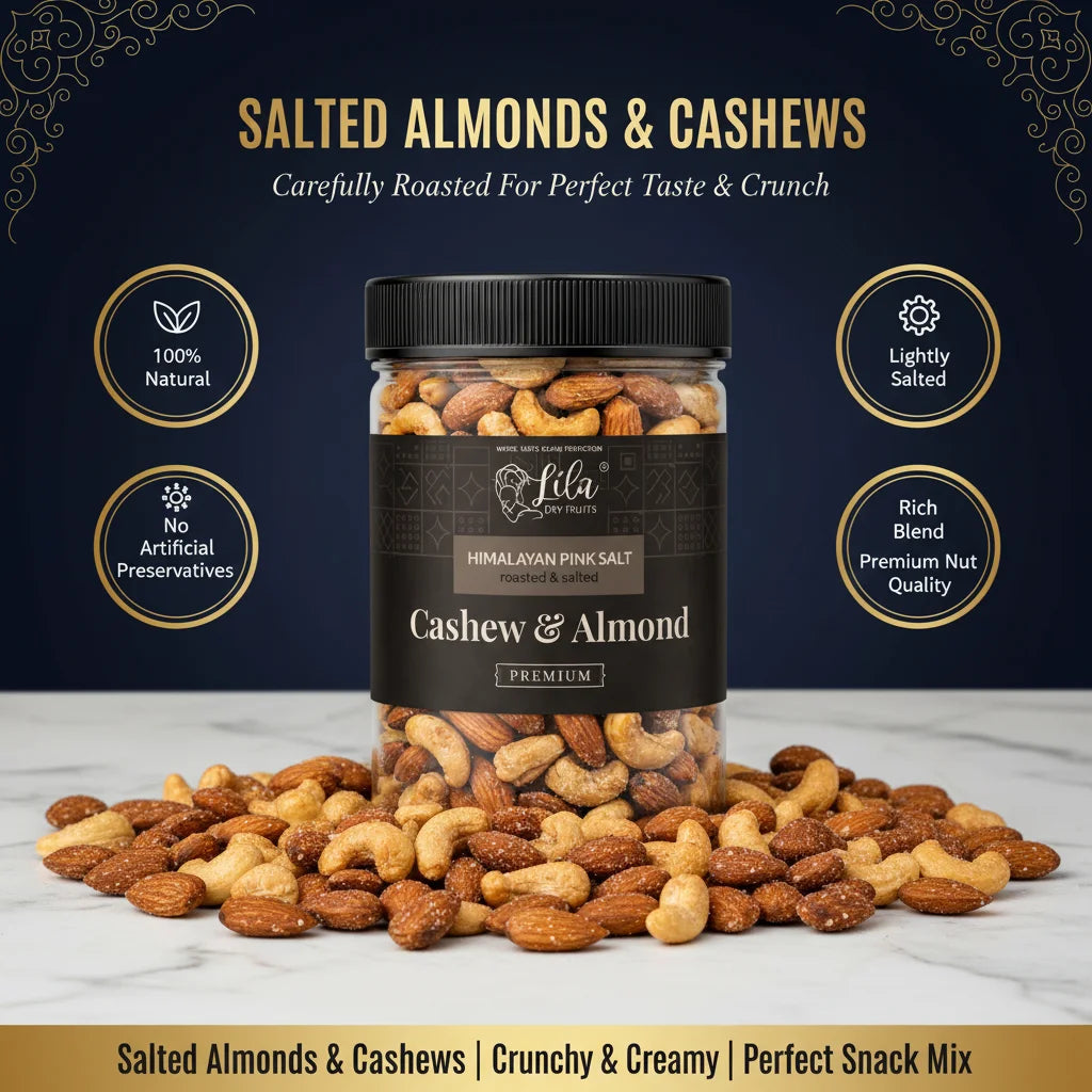 Roasted Kaju Badam Mix 250g Salted Cashew Almond Snack