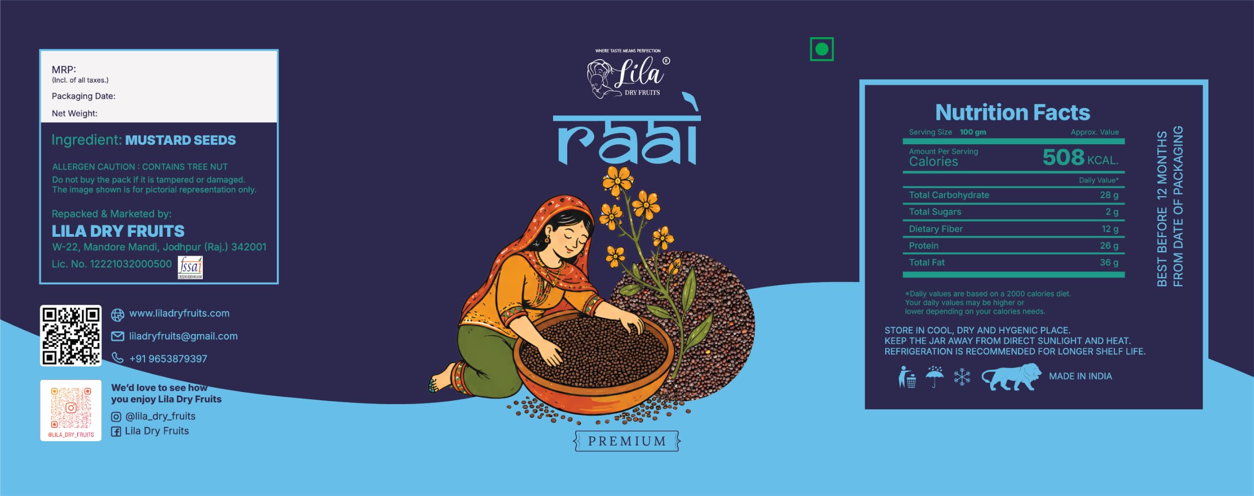 LILA DRY FRUITS Mustard Seeds (Rai) | Aromatic Kitchen Spice