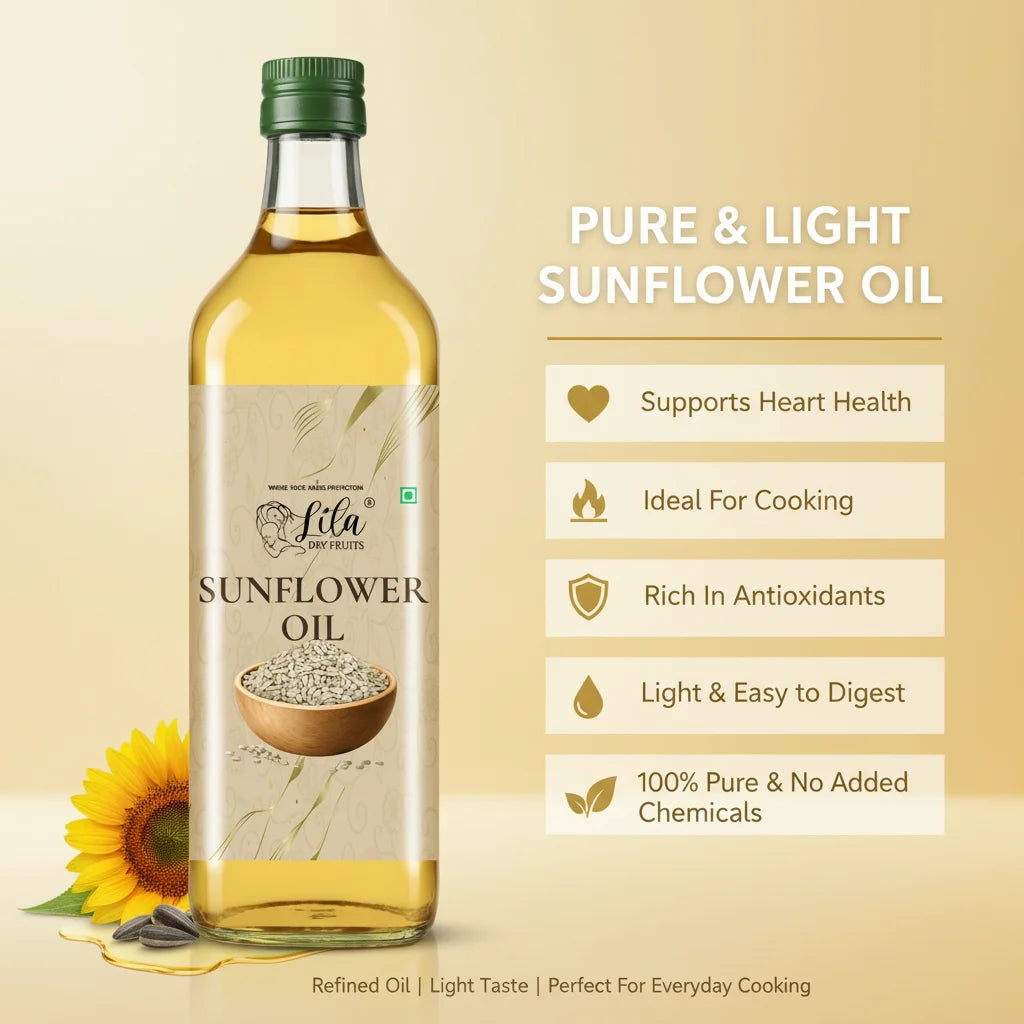 Cold Pressed Sunflower Cooking Oil 500 ML Pure Light Daily Use Oil