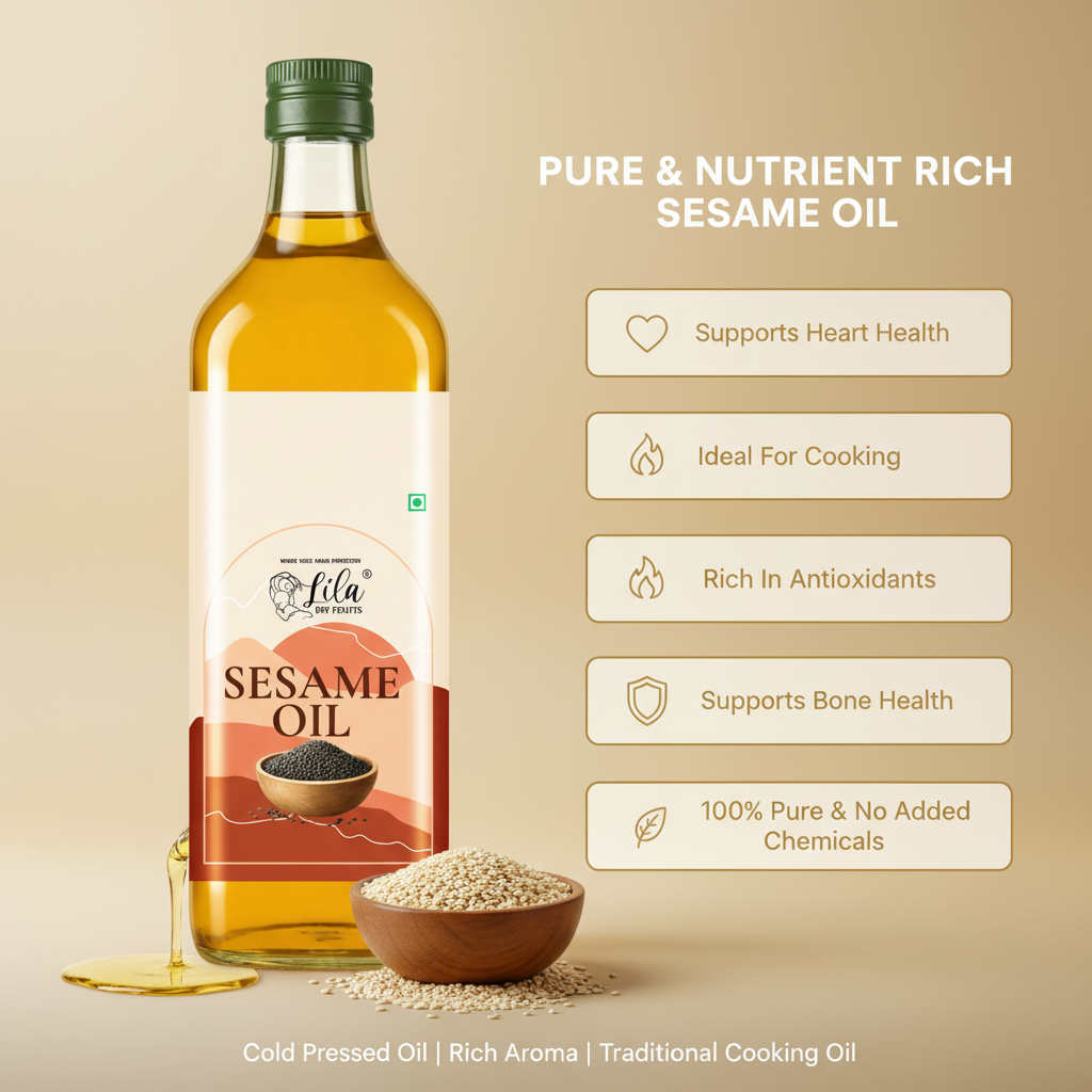 Cold Pressed Sesame Oil 500 ML for Cooking & Daily Kitchen Use