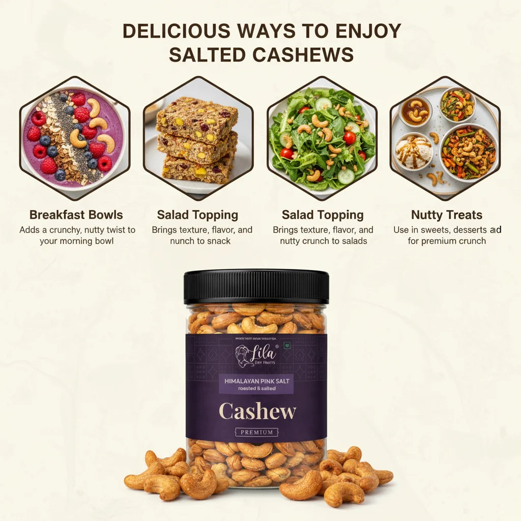 Roasted Cashews Pink Salt Crunchy Premium Snack 250g