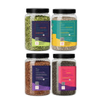 Premium 4 Seeds Combo Pack (800g) – 200g Each Watermelon, Flax, Pumpkin & Sunflower Seeds | Healthy Mixed Seeds for Daily Nutrition
