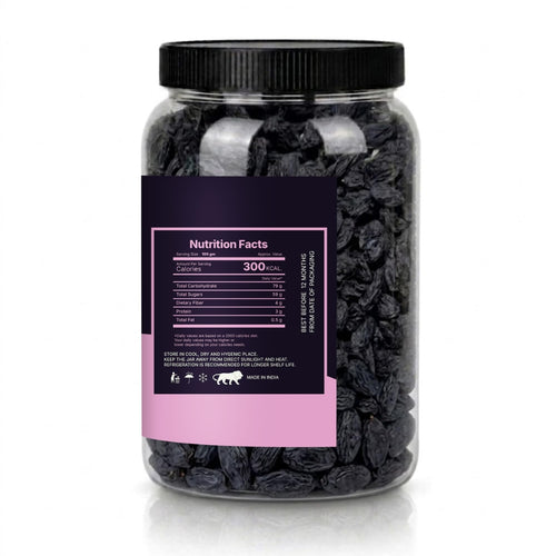 LILA Dry Fruits Black Raisins (Kali Kishmish) | Seedless Natural Dried Grapes