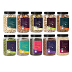 5 Seeds & 5 Dry Fruits Combo Pack | 100g Each | Cashews, Almonds, Raisins, Pistachios, Anjeer, Pumpkin, Sunflower, Chia, Flax & Watermelon Seeds | Healthy Snack Mix