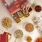 LILA DRY FRUITS Gift Hamper Roasted Cashew Almonds Seeds Mix Chatpata Cranberry | Combo Pack Premium Festive Gift with Beautiful Slider Box Perfect For Gifting