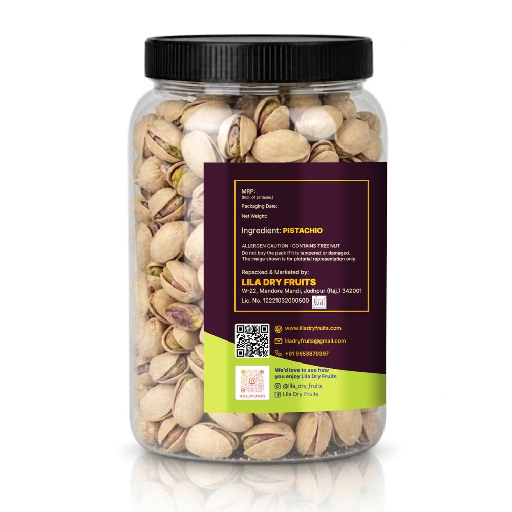 LILA Dry Fruits Salted Pistachios (Namkeen Pista) | Roasted Protein-Rich Healthy Crunchy Snack