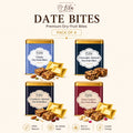 Lila Dry Fruits Date Bites Classic, Chocolate Almond, Cranberry Almond & Rose Cashew (Pack of 4)