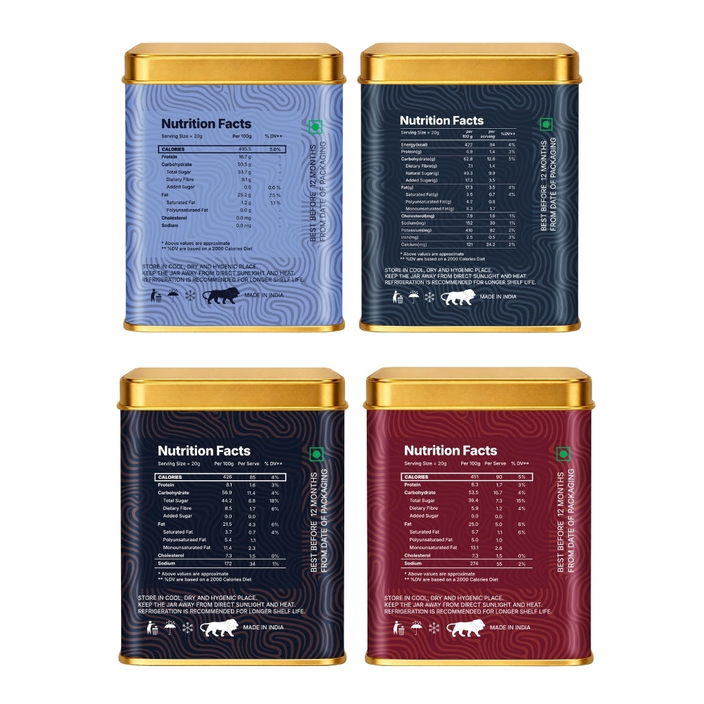 Lila Dry Fruits Date Bites Classic, Chocolate Almond, Cranberry Almond & Rose Cashew (Pack of 4)