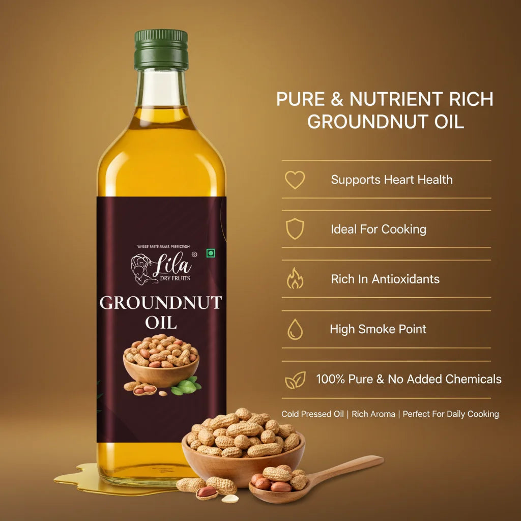 Cold Pressed Groundnut Oil 500 ML for Cooking & Frying Use