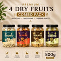 Premium 4 Dry Fruits Combo Pack (200g Each) – Cashews, Almonds, Walnuts & Raisins | Healthy Mixed Dry Fruits