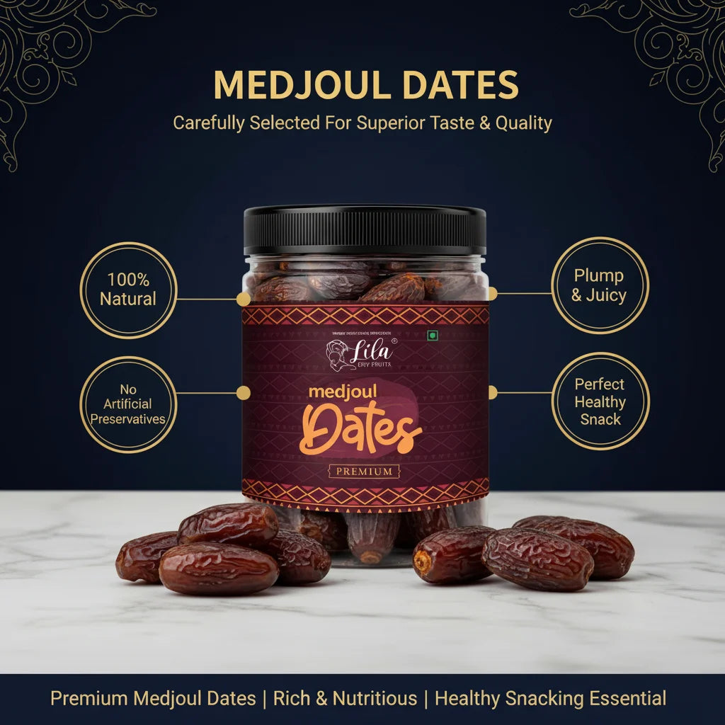 Premium Medjoul Dates 275g Soft Sweet Khajoor Natural Snack