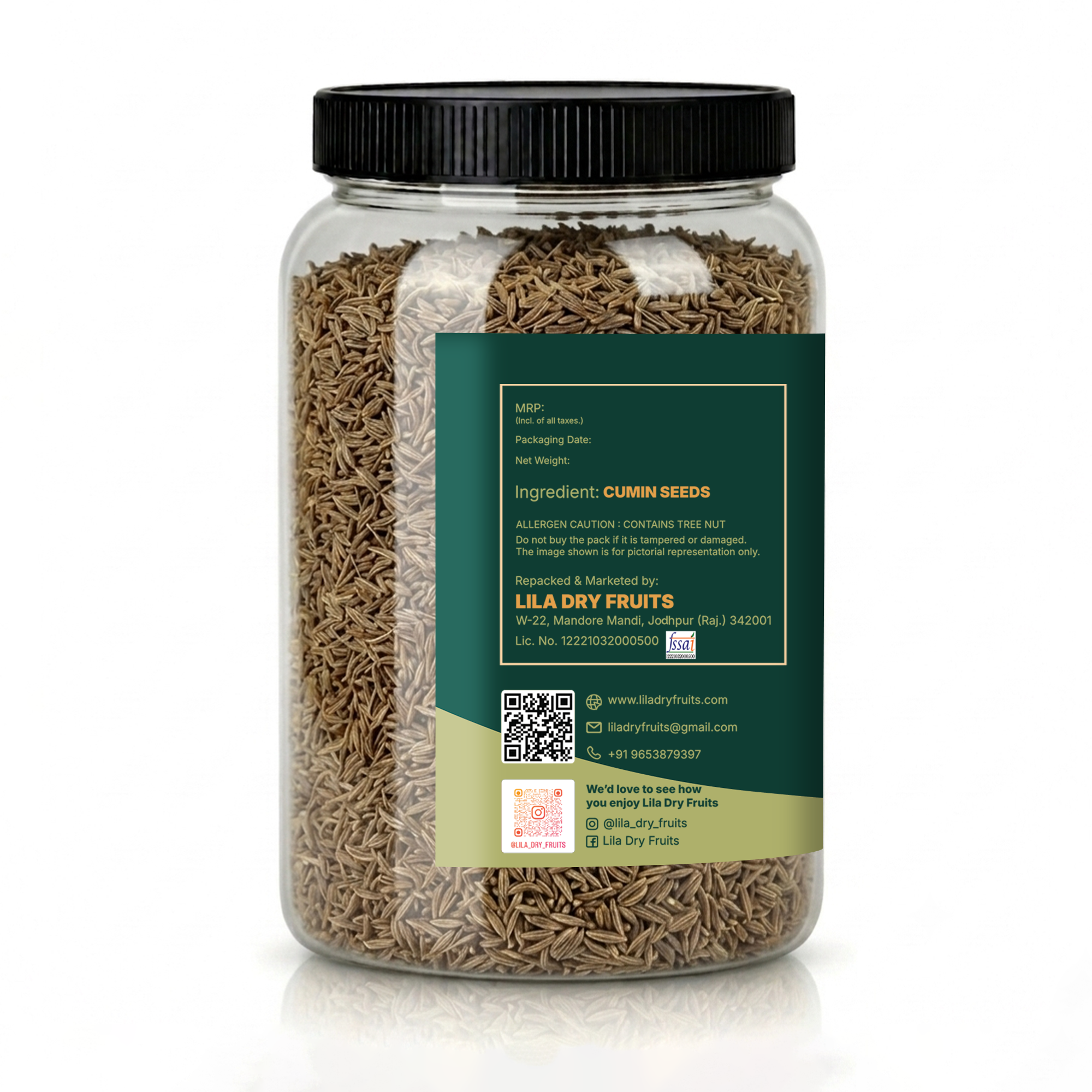 LILA DRY FRUITS Premium Cumin Seeds (Jeera) | Whole Jeera | Aromatic & Fresh Spice
