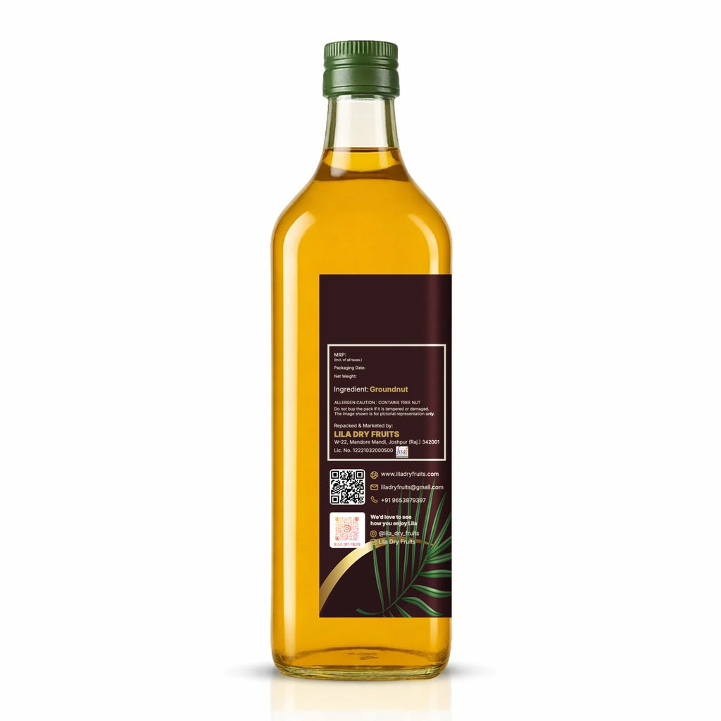 Cold Pressed Groundnut Oil 500 ML for Cooking & Frying Use