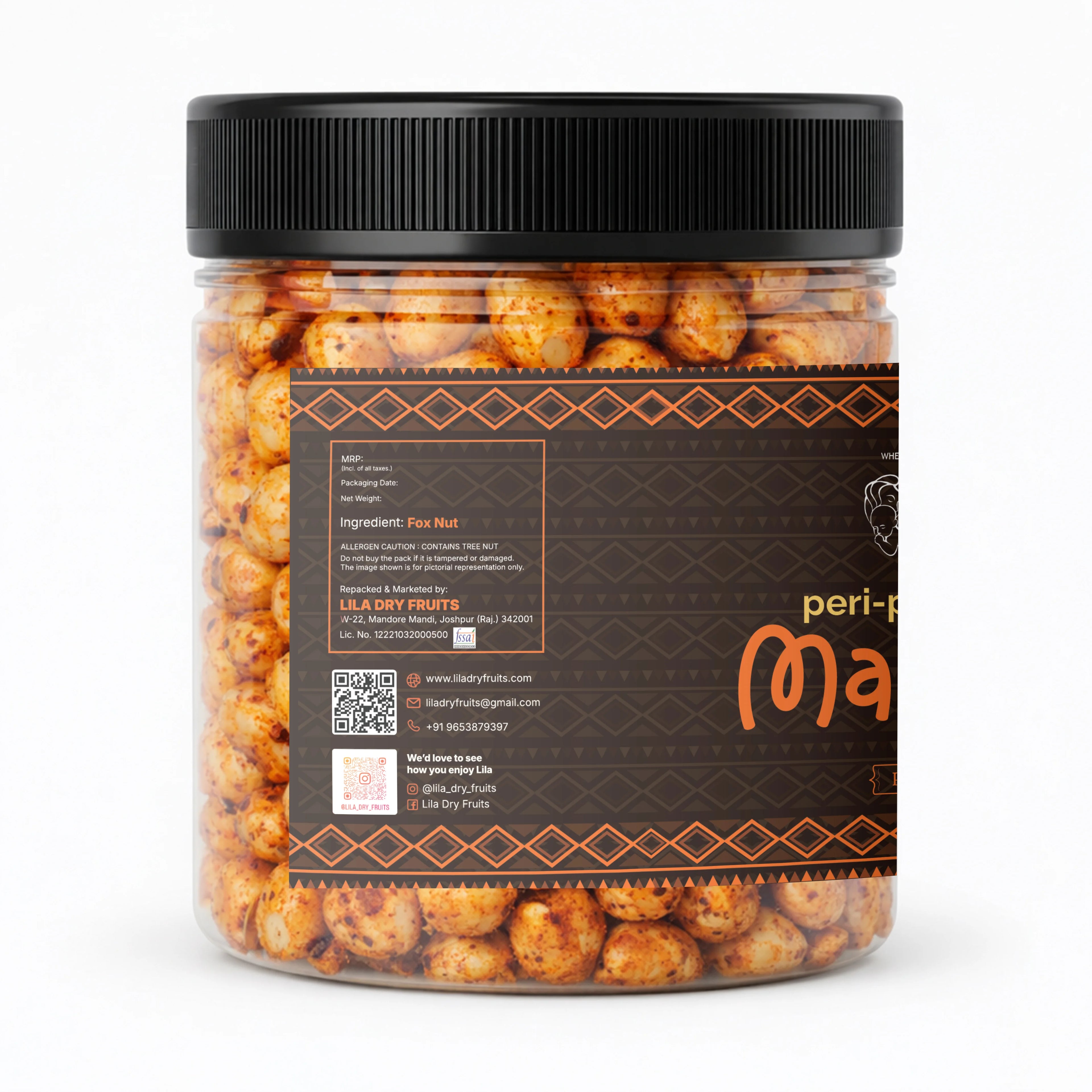 Roasted Peri Peri Makhana 75g Crunchy Healthy Snack