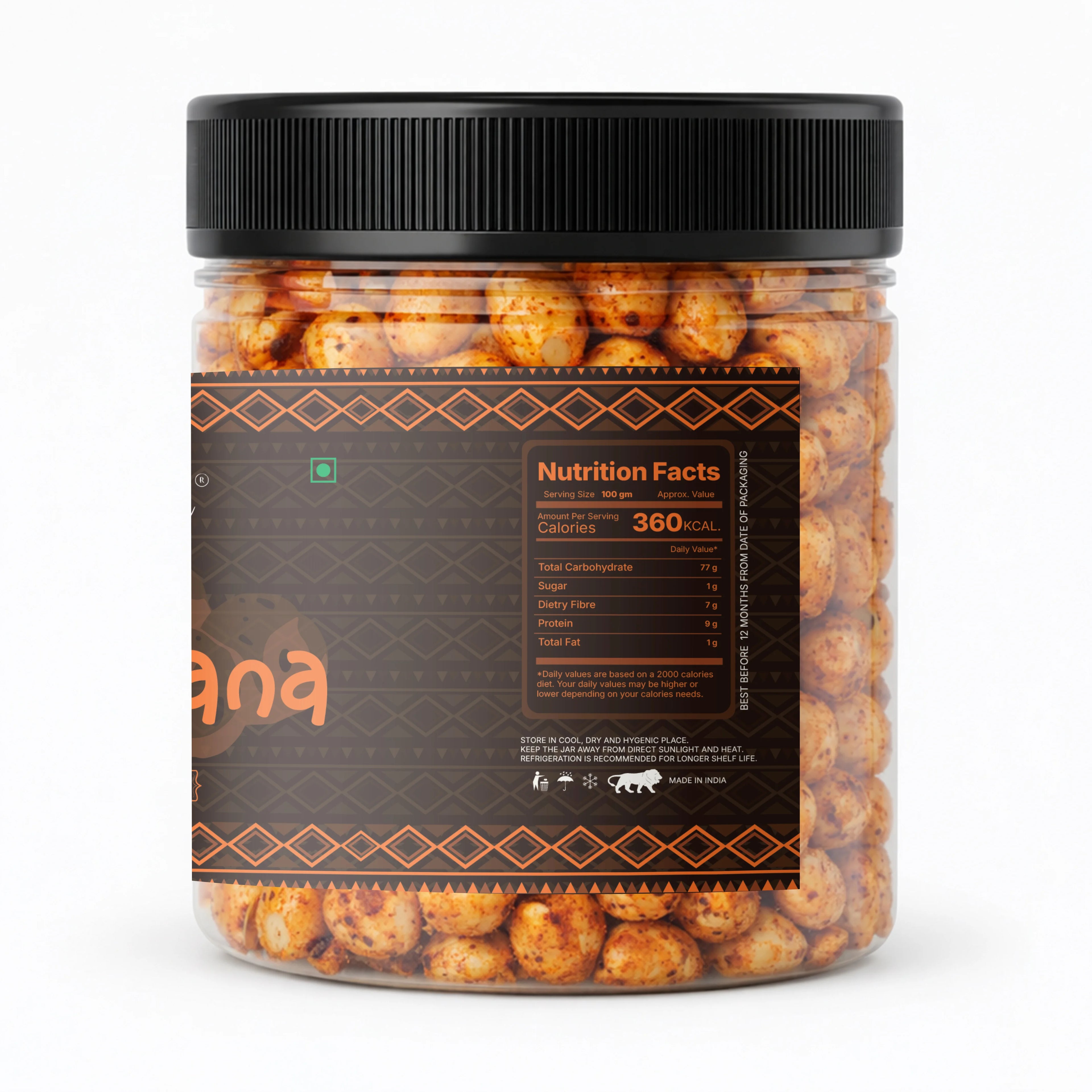Roasted Peri Peri Makhana 75g Crunchy Healthy Snack