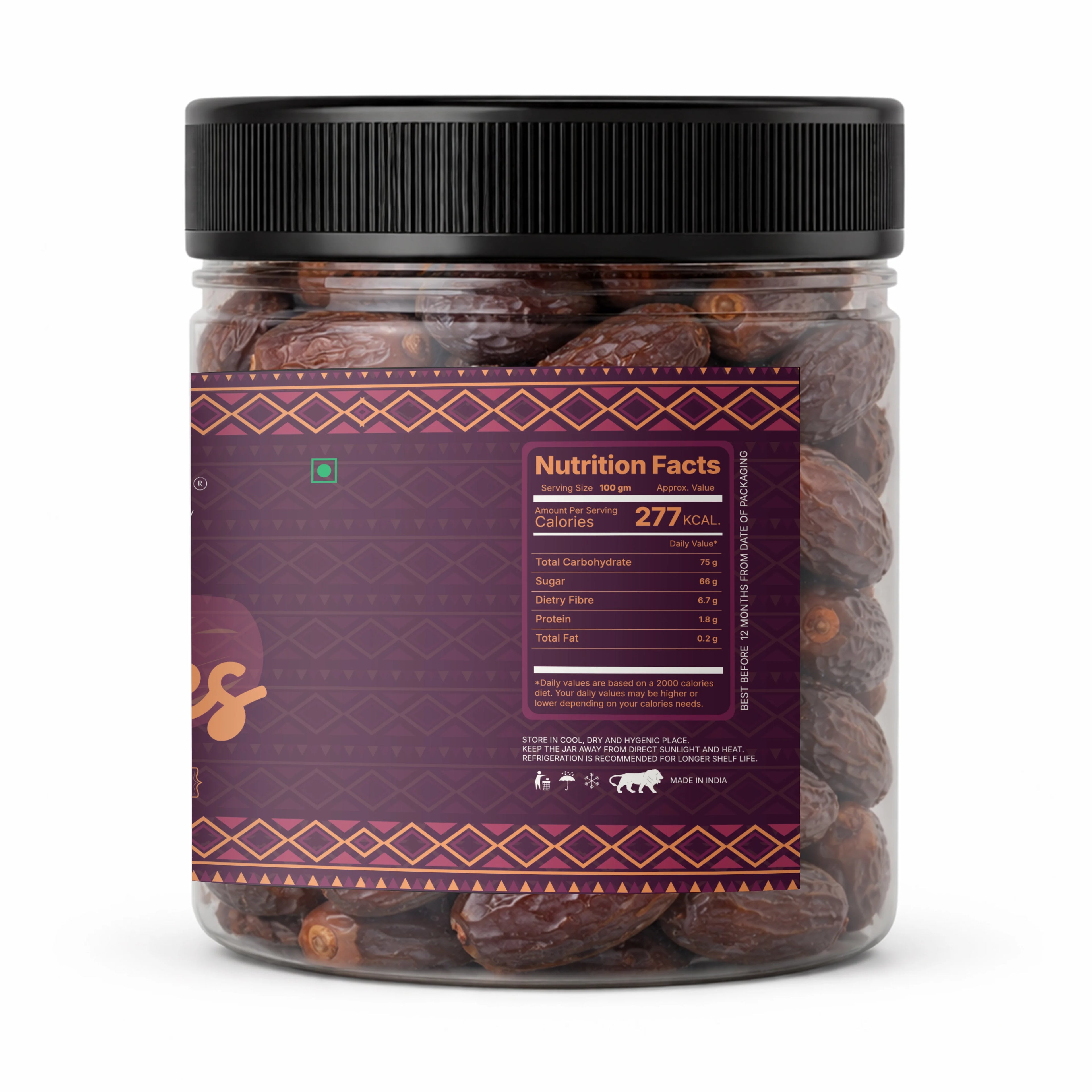 Premium Medjoul Dates 275g Soft Sweet Khajoor Natural Snack