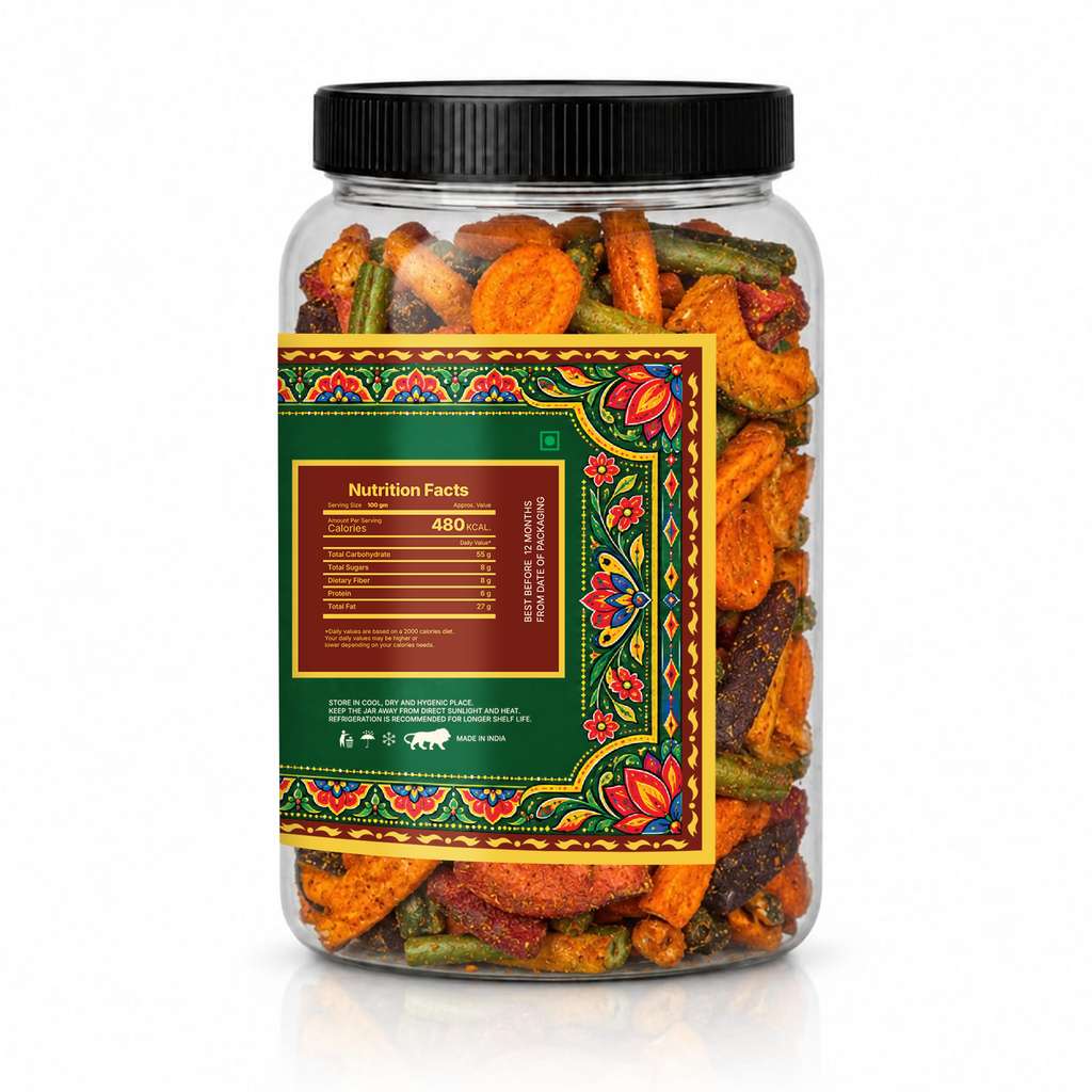 Dried Vegetable Chips Mix 400 gms with Peri Peri Seasoning