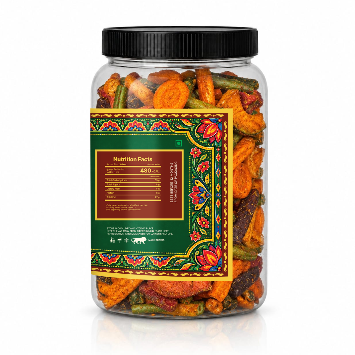 Dried Vegetable Chips Mix 400 gms with Peri Peri Seasoning