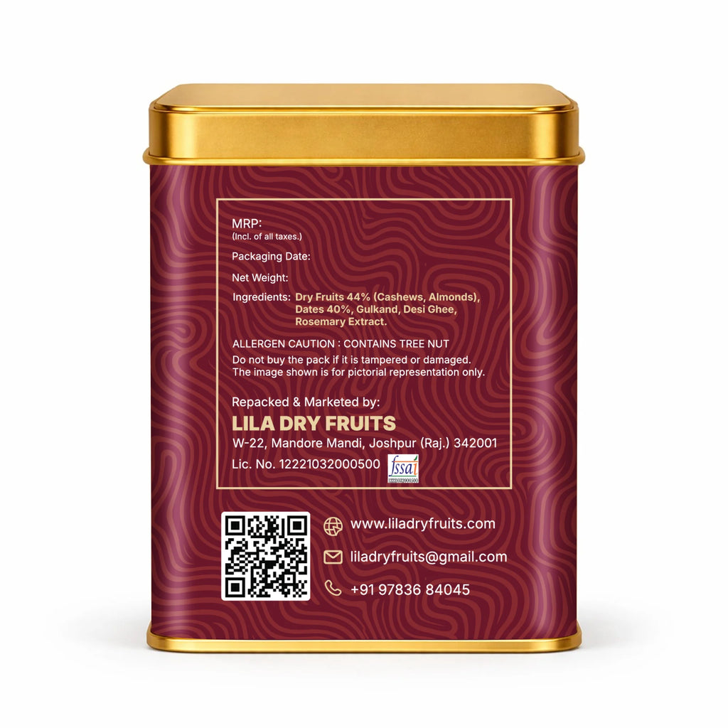 Rose Cashew Dry Fruit Bites with Gulkand & Desi Ghee 200g
