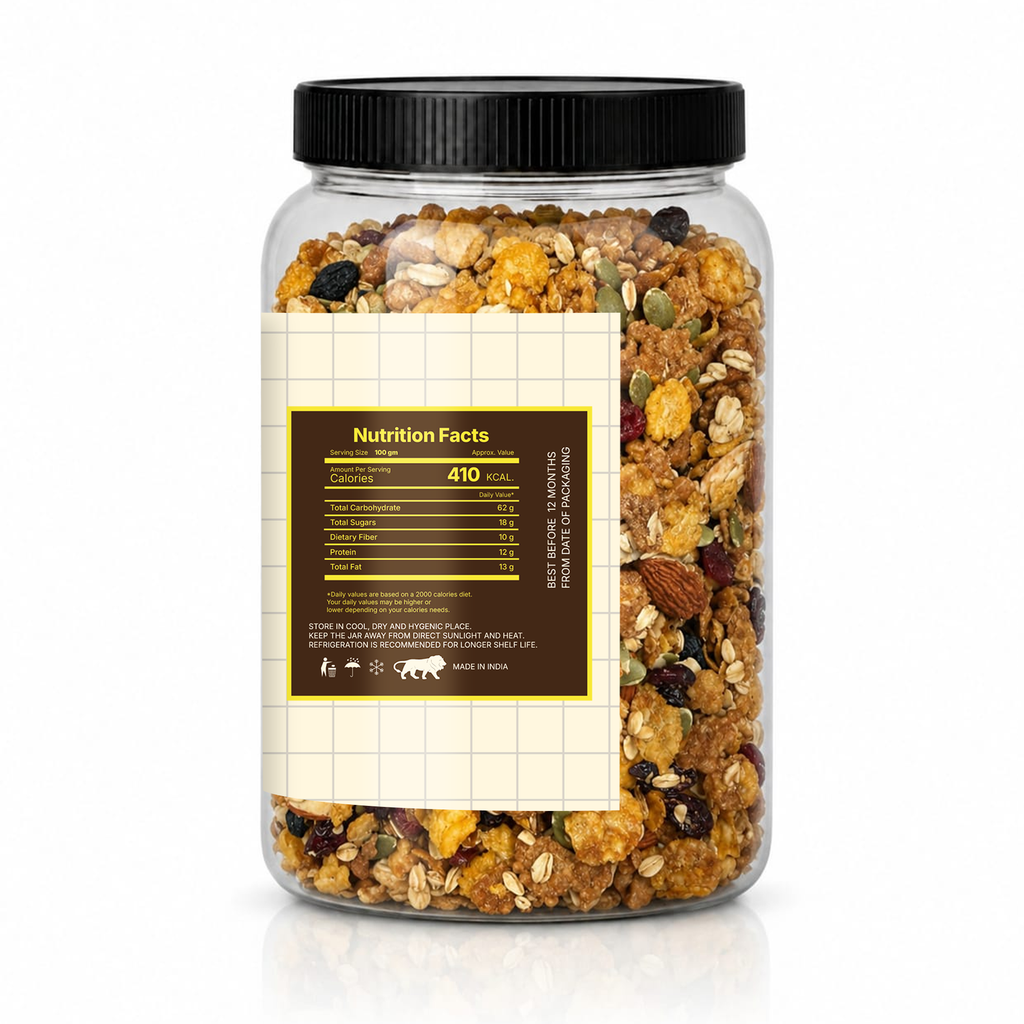 Mocha Protein Muesli 800 gms Breakfast Mix Evening Snacks