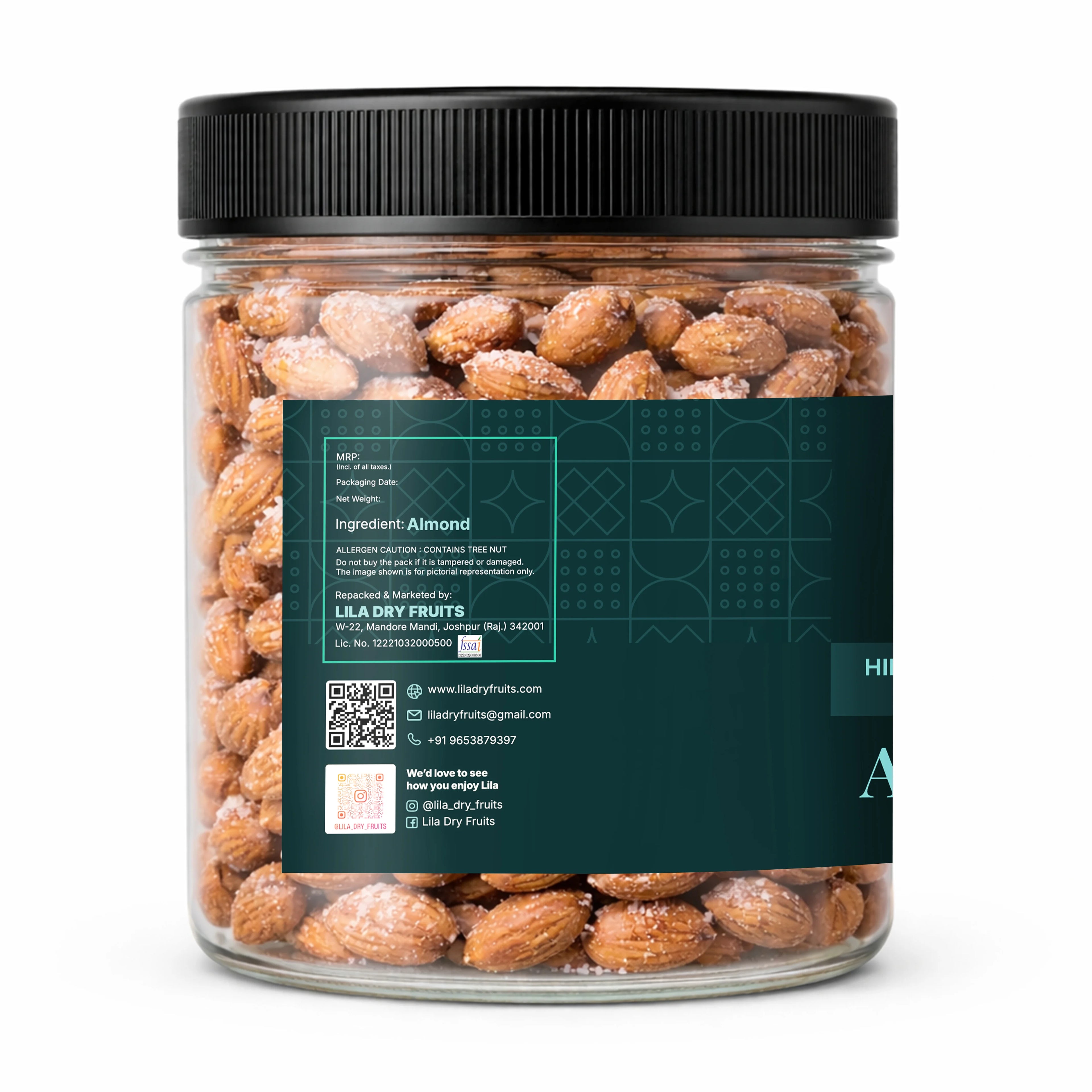 Roasted Almonds Himalayan Pink Salt Crunchy Snack 250g