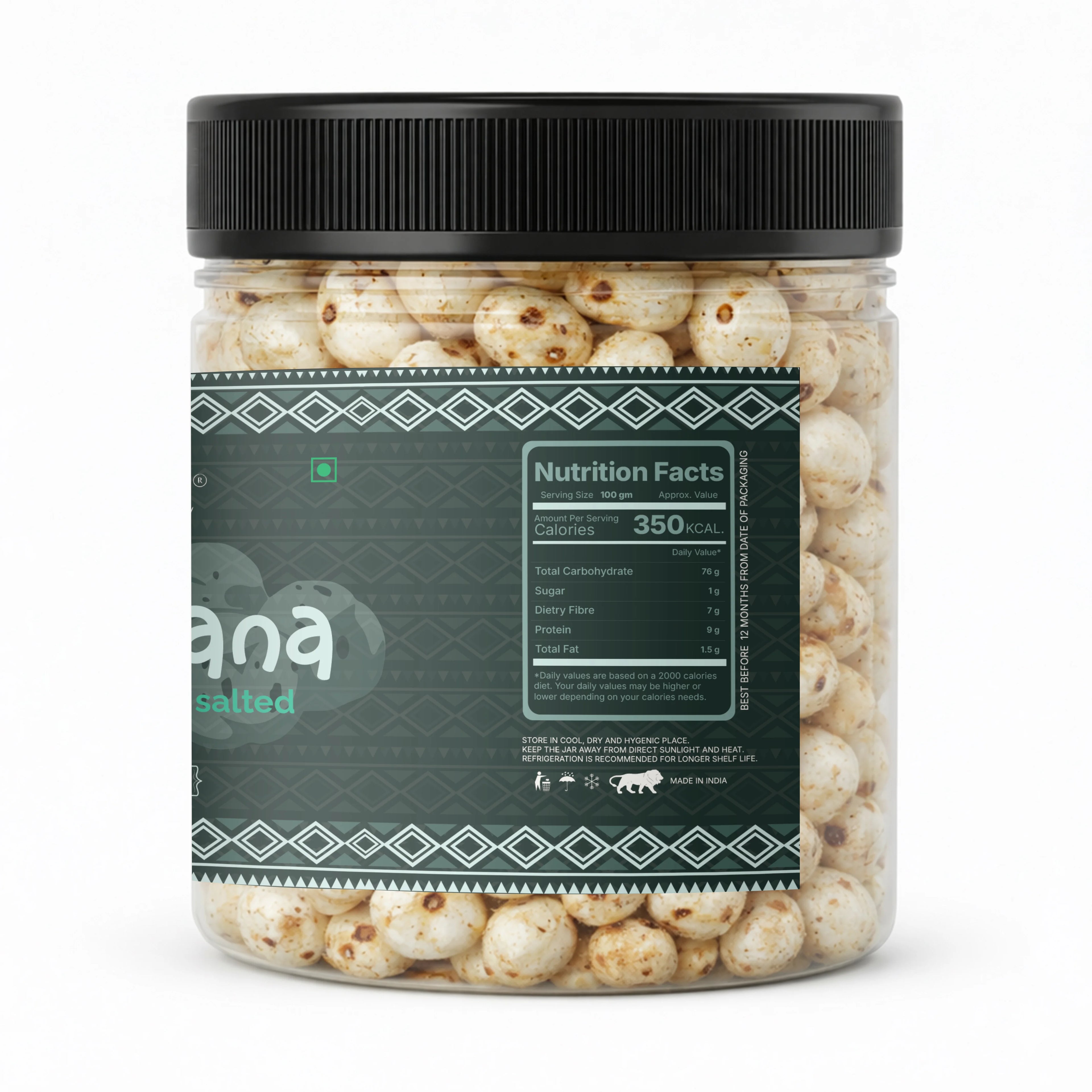 Roasted Makhana 75g Himalayan Salt & Black Pepper Snack