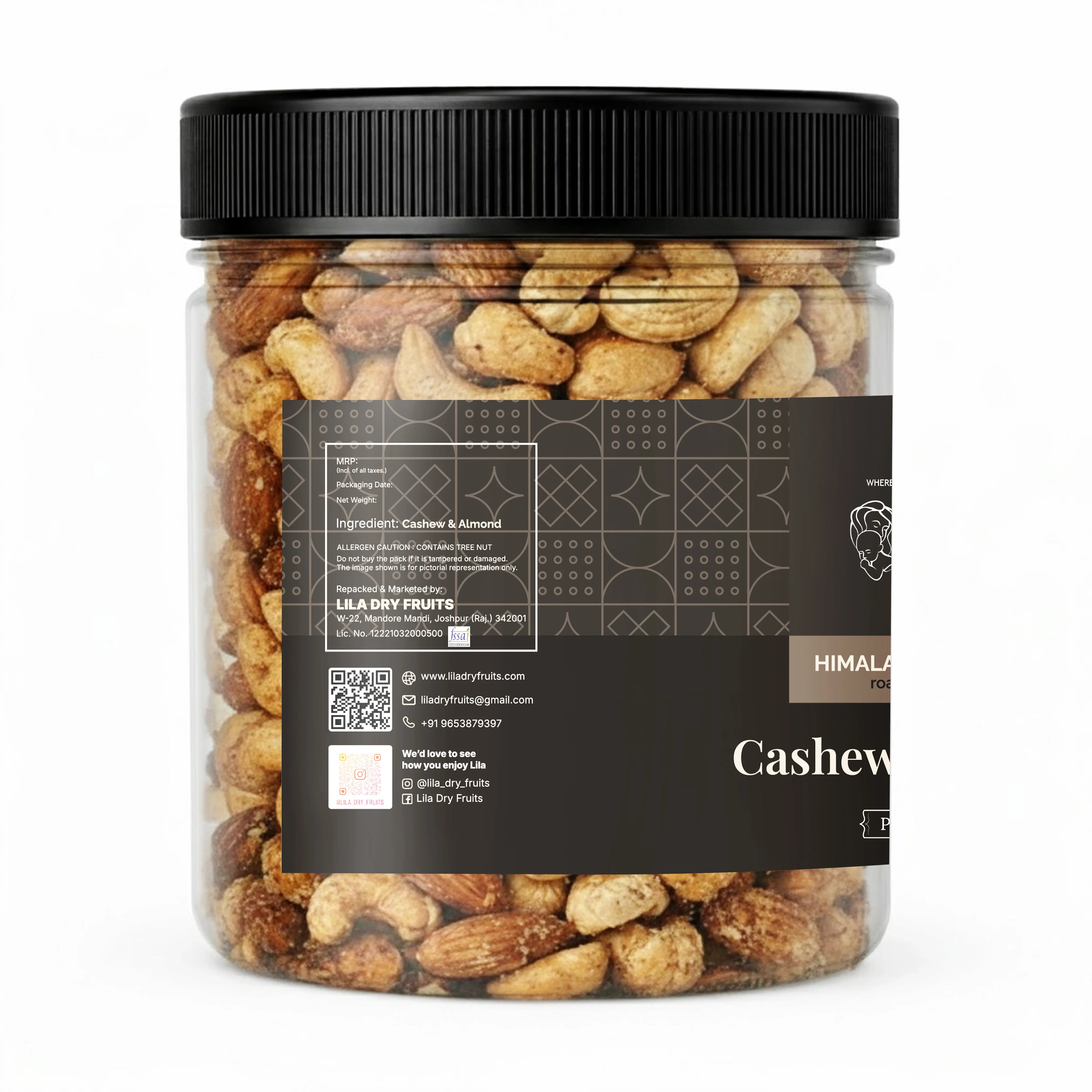 Roasted Kaju Badam Mix 250g Salted Cashew Almond Snack
