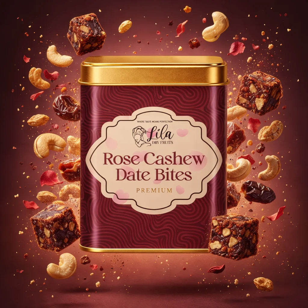 Rose Cashew Dry Fruit Bites with Gulkand & Desi Ghee 200g