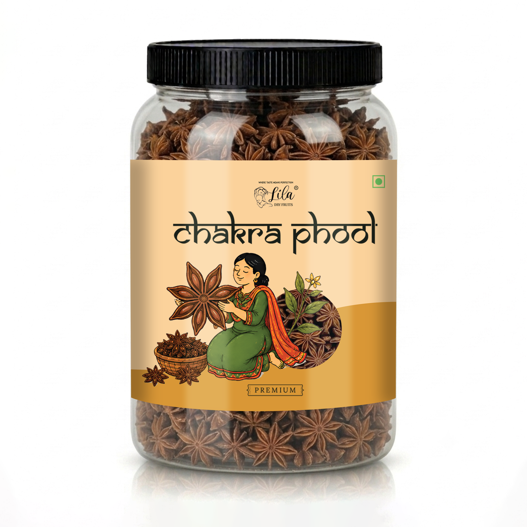 LILA DRY FRUITS Star Anise (Chakri Phool) | Premium Whole Spice | Pure, Fresh & Aromatic