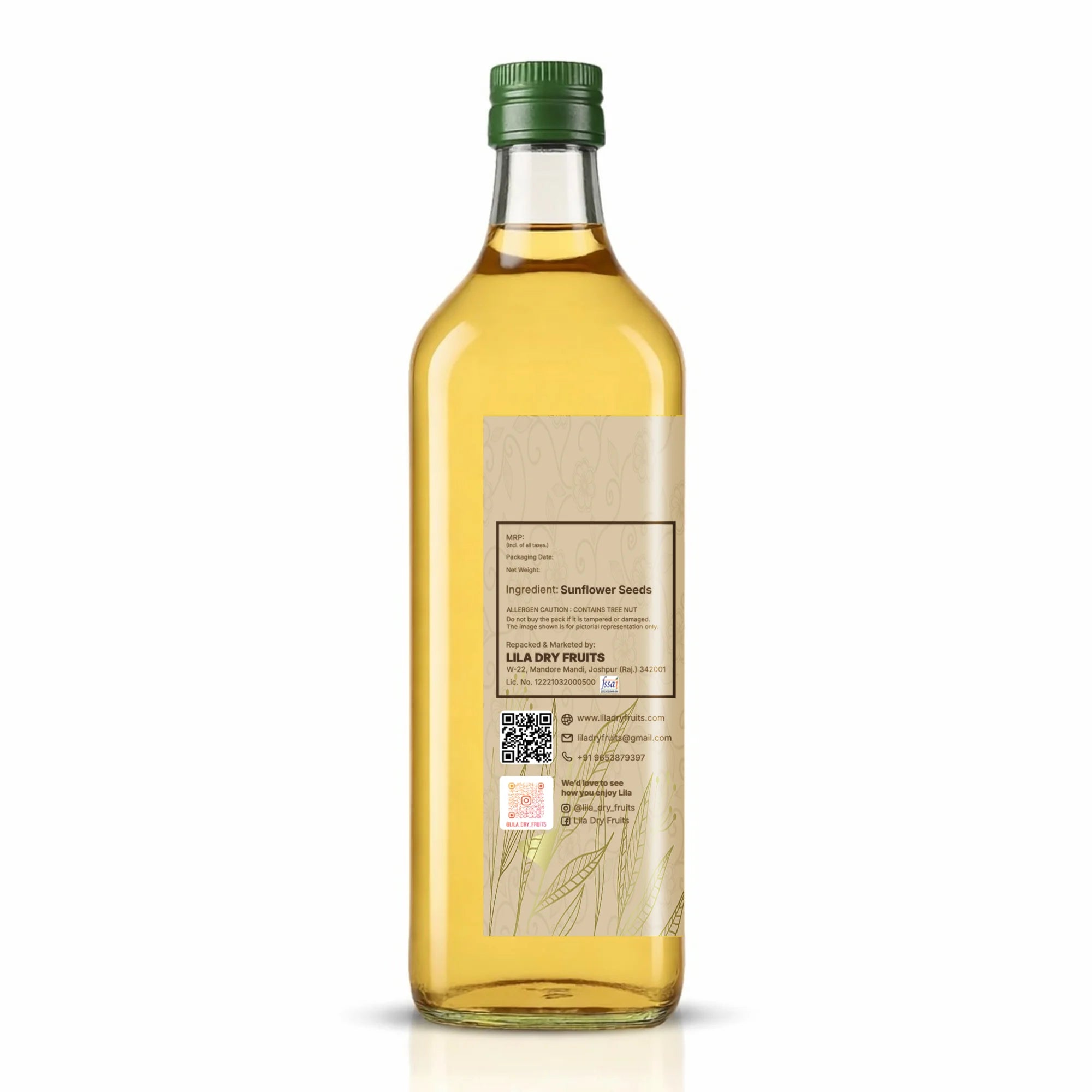 Cold Pressed Sunflower Cooking Oil 500 ML Pure Light Daily Use Oil