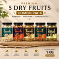 5 Dry Fruits Combo Pack (200g Each) – Cashew, Almonds, Walnuts, Anjeer & Raisins | Premium Healthy Mix