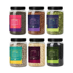 6 Premium Seeds Combo (200g Each) | Chia, Flax, Pumpkin, Sunflower, Watermelon & Basil Seeds | Total 1.2kg