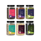 6 Premium Seeds Combo (200g Each) | Chia, Flax, Pumpkin, Sunflower, Watermelon & Basil Seeds | Total 1.2kg