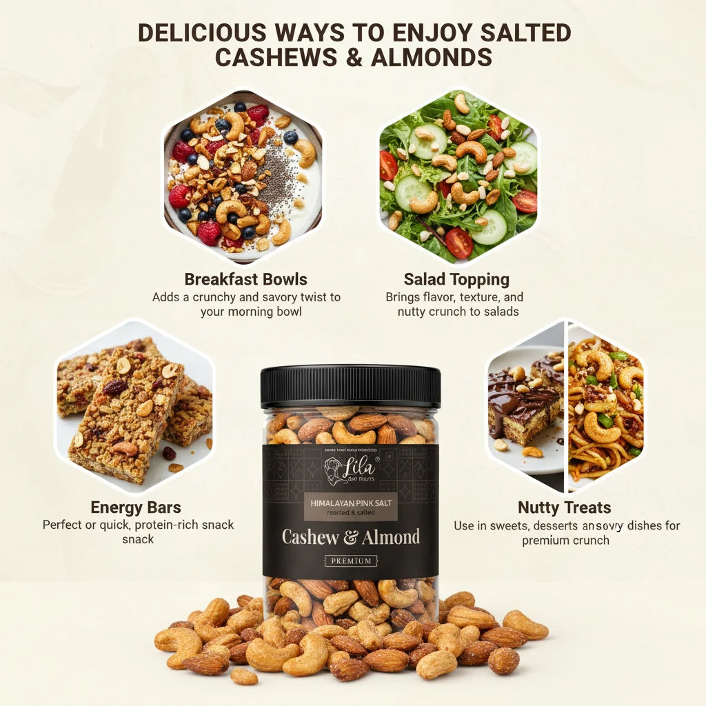 Roasted Kaju Badam Mix 250g Salted Cashew Almond Snack